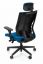 Fotel biurowy Grospol MaxPro BS HD odwrócony tyłem. Widoczna jest tylna konstrukcja w kolorze czarnym oraz fragment niebieskiego siedziska. 