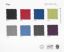 Kolorowa paleta tkanin, w ramach której dostępny jest fotel Grospol MaxPro, m.in. czarny, czerwony, niebieski, zielony, szary błękitny, grafitowy i fioletowy. 