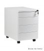 UNIQUE Kontener szafka biurowa (RP-04) - 4 szuflady, biały, srebrny, czarny