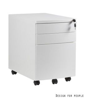 UNIQUE kontener szafka biurowa (RP-01) - 3 szuflady, biały, czarny, srebrny