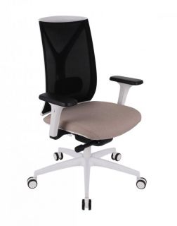 Fotel biurowy Grospol Valio WS chrome white tkanina Cura - 8 kolorów