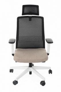 Grospol Krzesło biurowe Coco WS HD white tkanina Omega - 8 kolorów