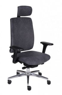 Fotel biurowy Grospol Valio BT HD black chrome tkanina Valencia - 12 kolorów