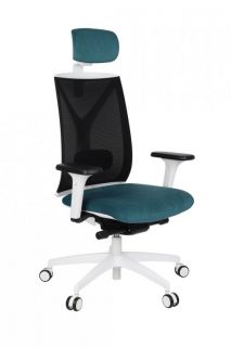 Fotel biurowy Grospol Valio WS HD chrome white tkanina Cura - 8 kolorów