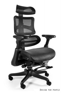 UNIQUE Fotel biurowy ERGOTHRONE czarny z podnóżkiem (CM-B37A-3-B37)