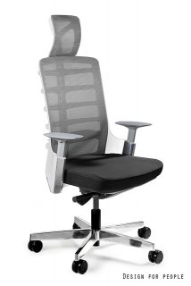 UNIQUE Fotel biurowy SPINELLY biały stelaż / siedzisko tkanina materiałowa różne kolory (999W-BL)