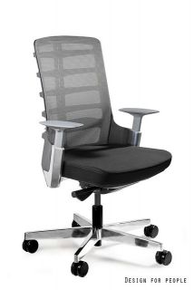 UNIQUE Fotel biurowy SPINELLY M czarny stelaż / siedzisko skóra naturalna różne kolory (998B-HL)