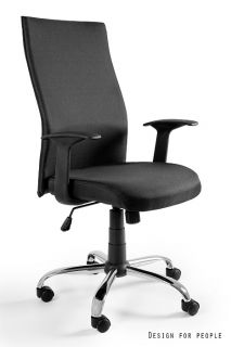 UNIQUE Fotel biurowy BLACK ON BLACK (W-93A-LF) tkanina LF, 6 kolorów