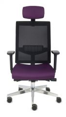 Fotel biurowy Grospol Level BS HD CHROM tkanina Cura - 8 kolorów