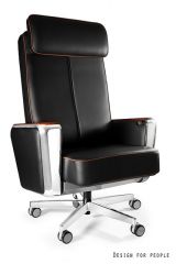 UNIQUE Fotel biurowy REGENT skóra naturalna (689B-FL) czarny lub biały
