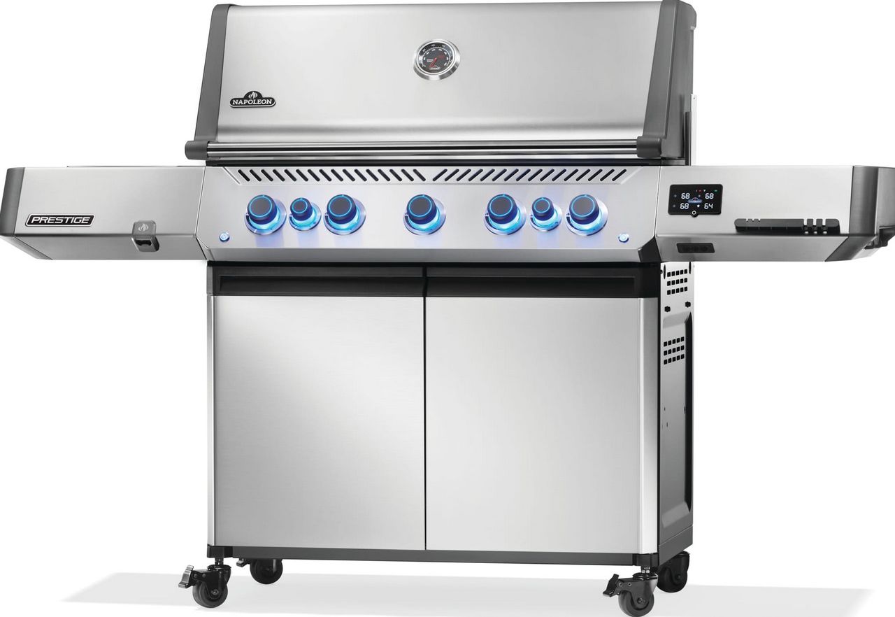 Grill gazowy Napoleon Prestige 665 Connected RSIB z palnikiem rożna i palnikiem bocznym Sizzle Zone WIFI (P665VXRSIBPSS-PL)