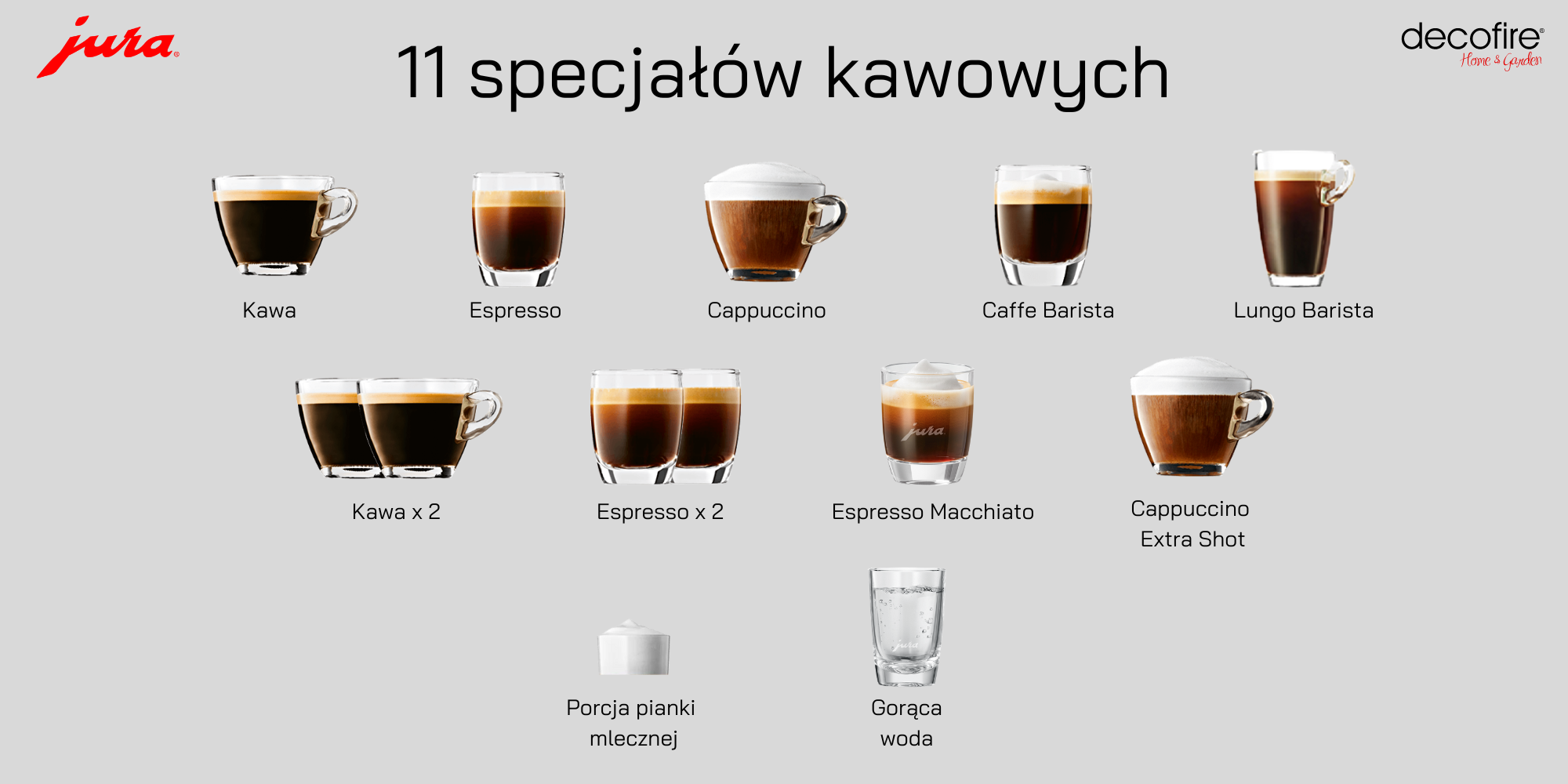 11 specjałów kawowych w ekspresie Jura E6 (EC)