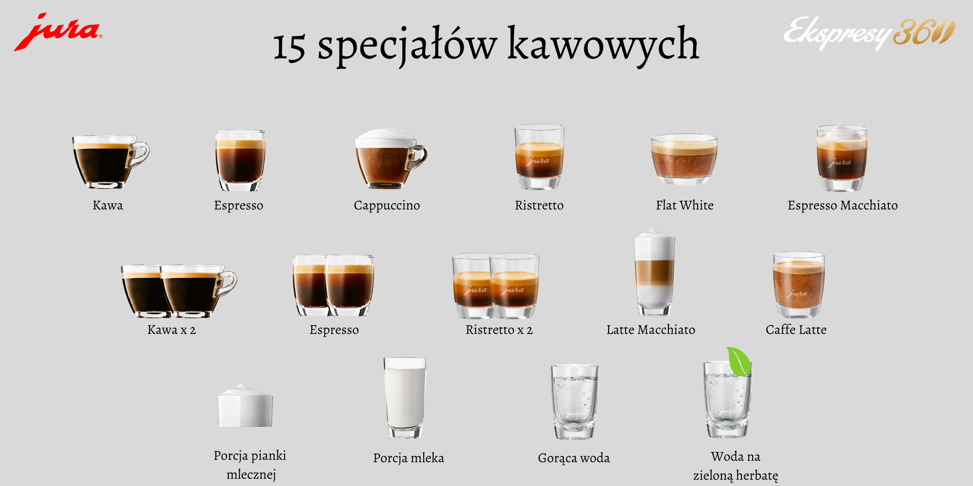 15 specjałów kawowych w ekspresie Jura S8 