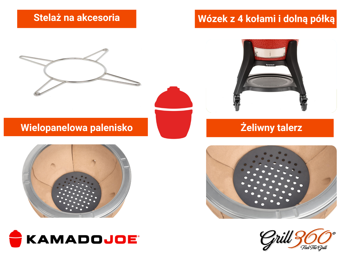 Grill ceramiczny węglowy Kamado Joe Classic III z wózkiem dodatkowe funkcje