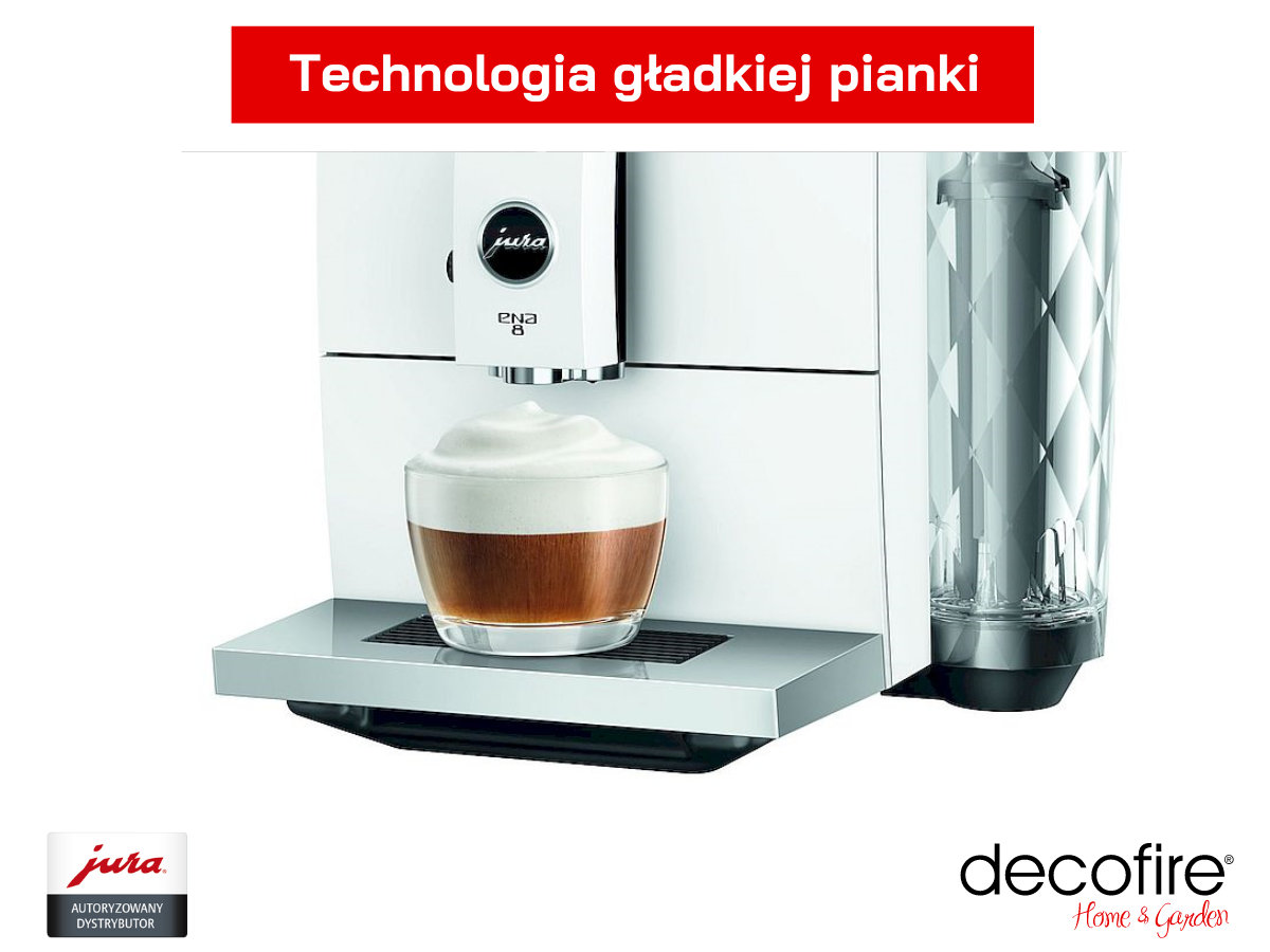 Technologia gładkiej pianki w ekspresie do kawy Jura ENA 8 Full Nordic White