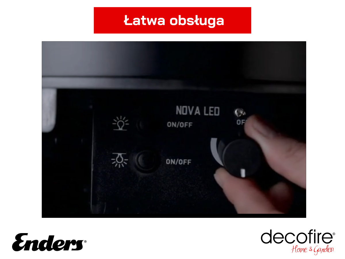 Łatwa obsługa kominka Enders Nova LED 