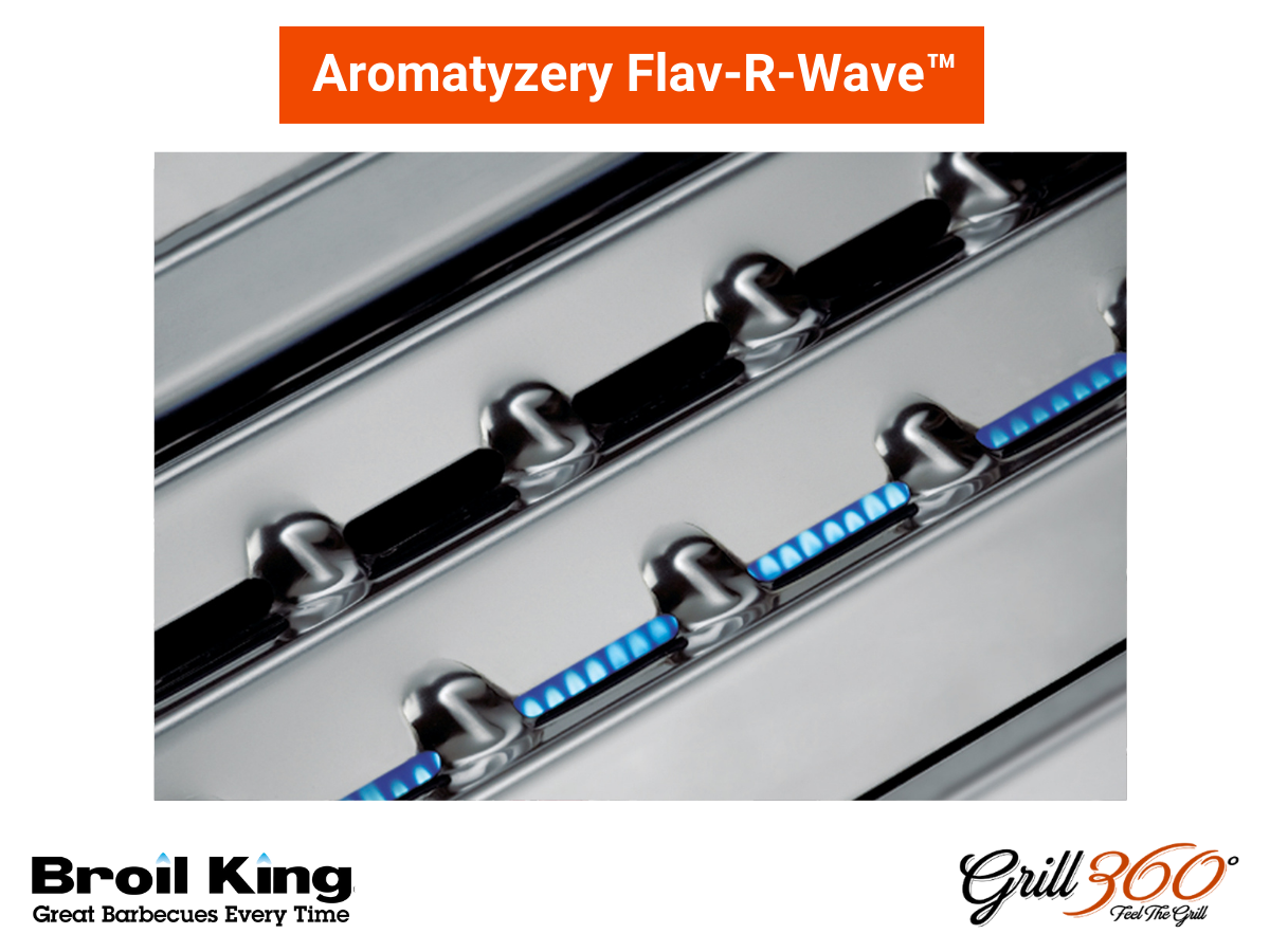 Aromatyzery Flav-R-Wave w grillach gazowych Broil King zamontowane nad palnikami
