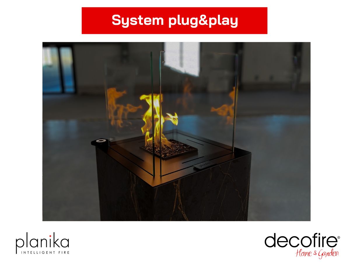Biokominek automatyczny Porto Laurent Planika - system plug&play