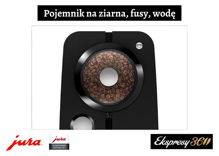 Okrągły pojemnik na ziarna w ekspresie Jura ENA 4 Full Metropolitan Black