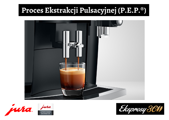 Parzenie czarnej kawy w ekspresie Jura S8 Piano Black z wykorzystaniem technologi P.E.P.