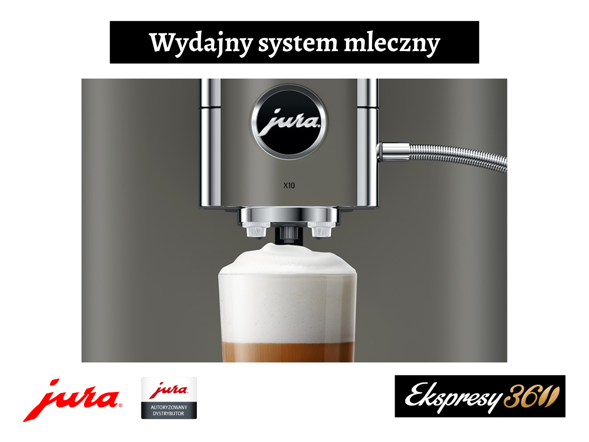 Wydajny system mleczny w ekspresie Jura X10 Dark Inox