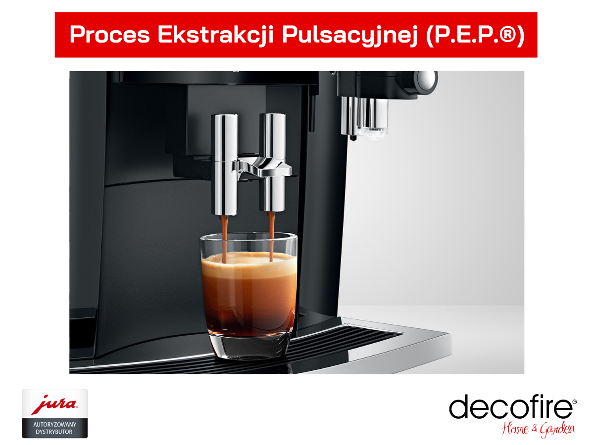 Proces Ekstrakcji Pulsacyjnej podczas przygotowywania kawy czarnej w ekspresie Jura