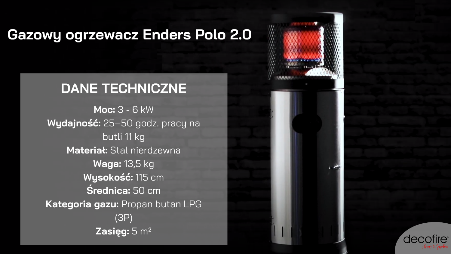 Gazowy parasol grzewczy Enders Polo 2.0