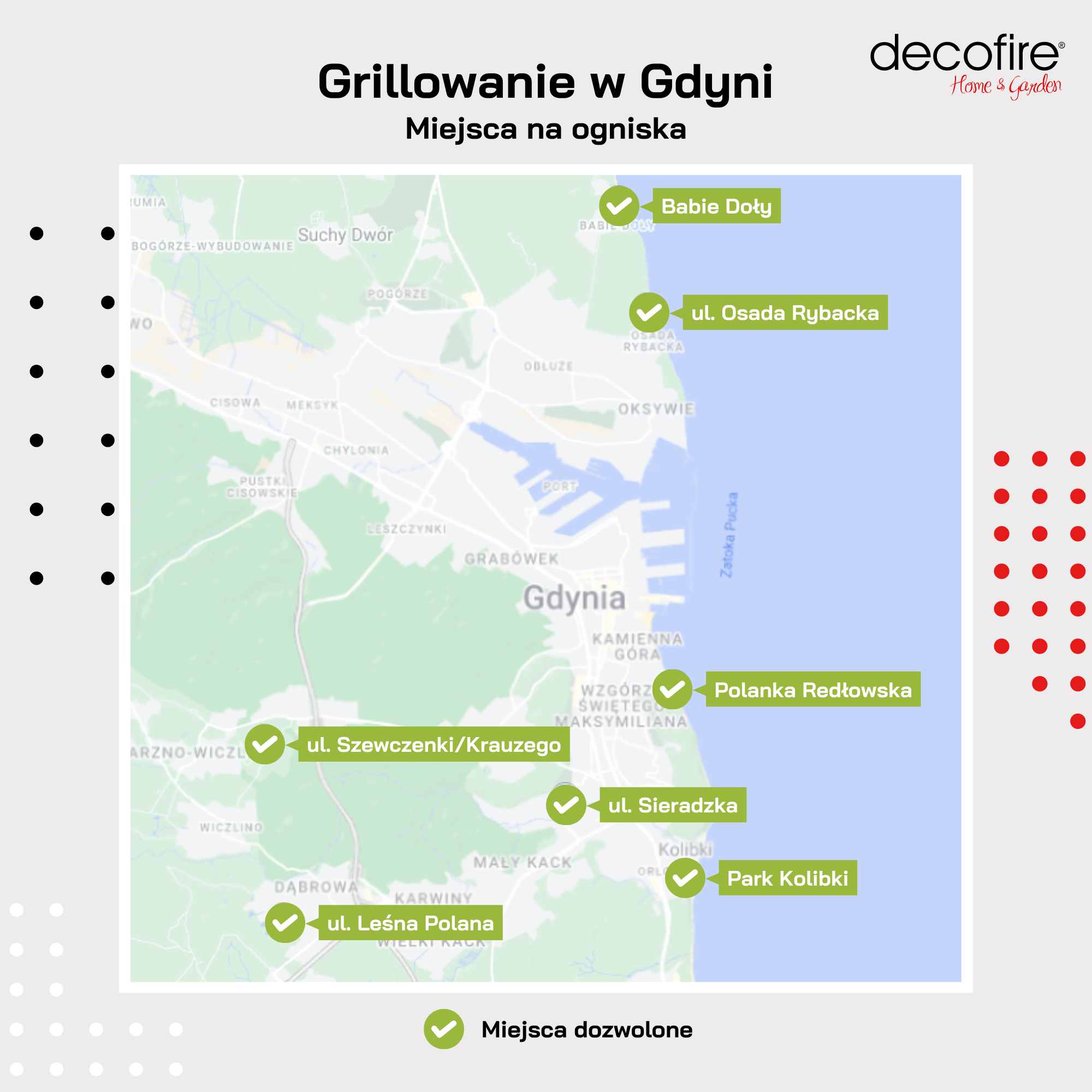 Gdzie można rozpalić ognisko w Gdyni mapka 2023