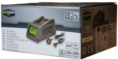 Ładowarka do akumulatorów 2.0Ah i 4.0Ah do urządzeń 24V firmy Greenworks.