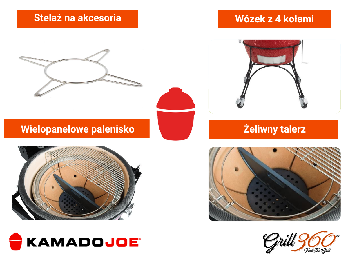 Grill ceramiczny welowy Kamado Joe Big Joe II dodatkowe funkcje