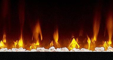 Dzięki ulepszonej jasności efektu płomienia oraz dużemu kontrastowi kolorów kominek elektryczny Sierra 72 zapewnia olśniewający, naturalny obraz ognia.
