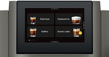 Na dużym, kolorowym ekranie dotykowym o przekątnej 4,3" prezentowane są realistyczne ilustracje kaw, ułatwiające nawigację po różnorodnych opcjach.
