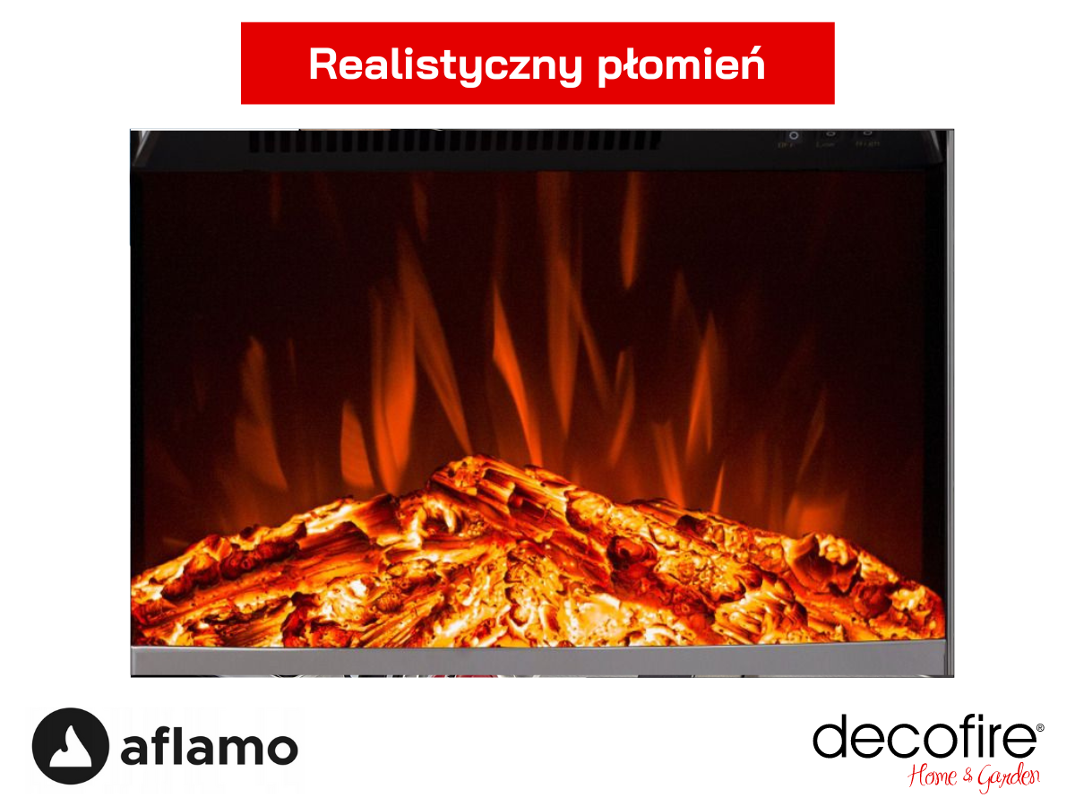 Kominek elektryczny Aflamo Dexter realistyczny płomień