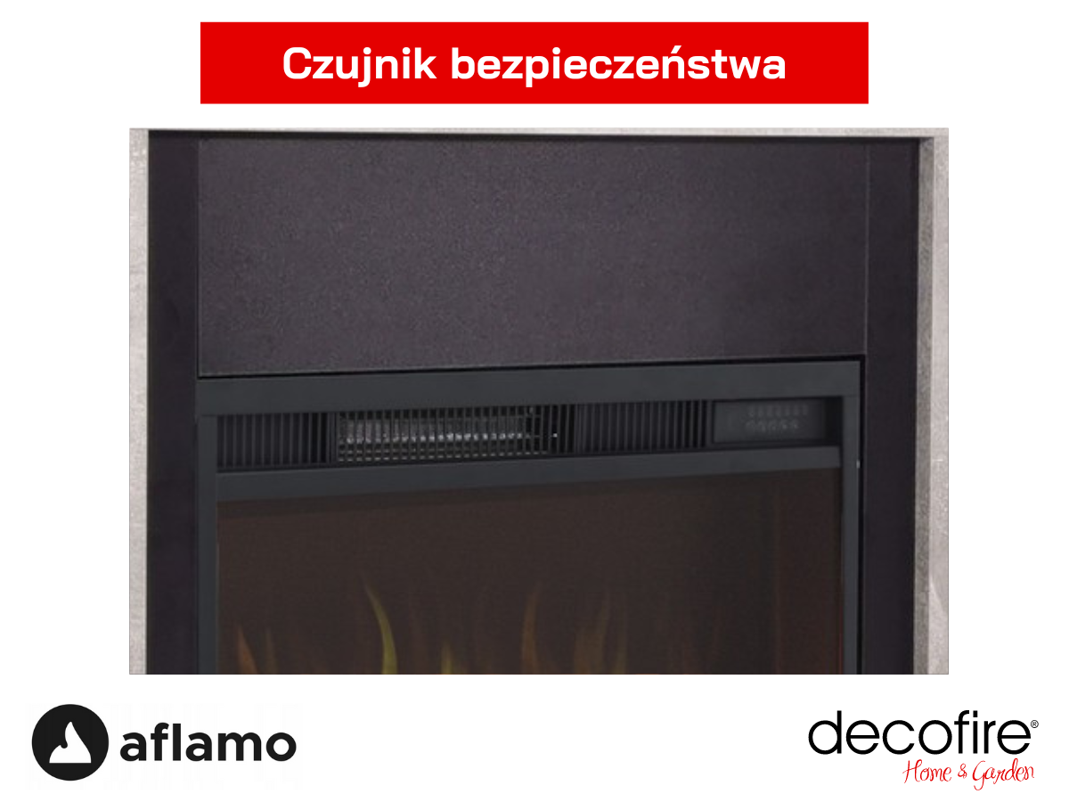 Czujnik bezpieczeństwa w kominku elektrycznym Aflamo Simple LED 2D