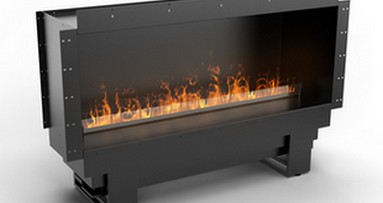 Kominek elektryczny Planika Cool Flame 1000 Pro Fireplace wyróżnia się wśród modeli na parę wodną funkcją przyłączenia bezpośrednio do sieci wodociągowej.