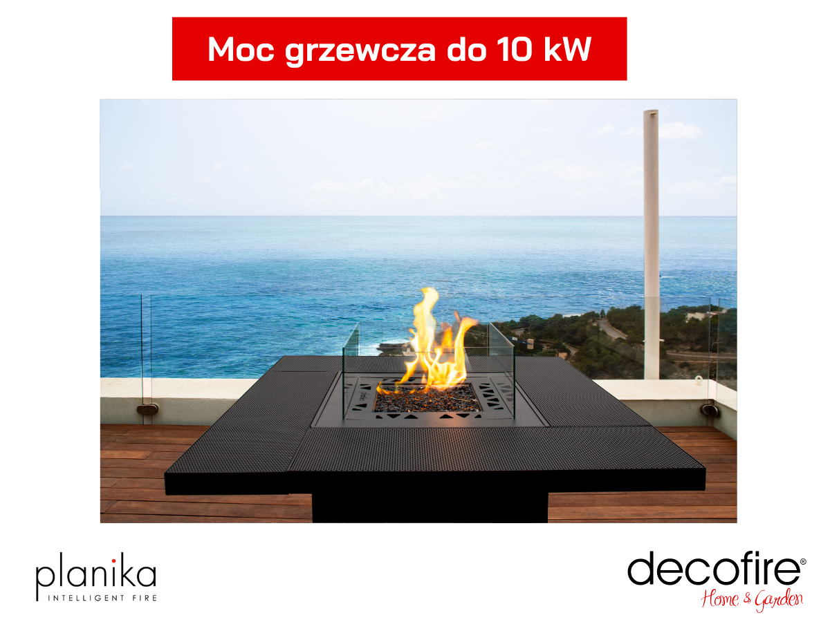 Kominek gazowy Planika Square Table Planika moc grzewcza 10 kW