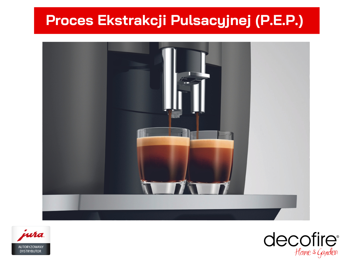 Proces ekstrakcji pulsacyjnej w ekspresie Jura E6 Dark Inox (EC)