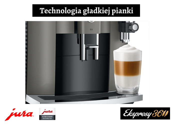 Ekspres do kawy Jura E8 Dark Inox (EC) z technologią gładkiej pianki